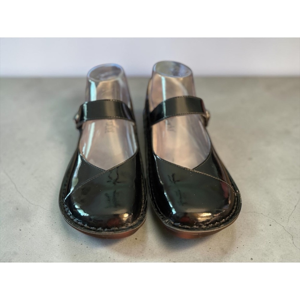 Alegria Paloma Black Patent Leather Mary Jane EU 37 Nursing Shoes Butterfly Logo